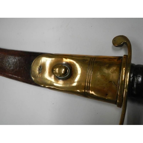 2610 - A Victorian Sabre in leather scabbard, COLLECT ONLY.