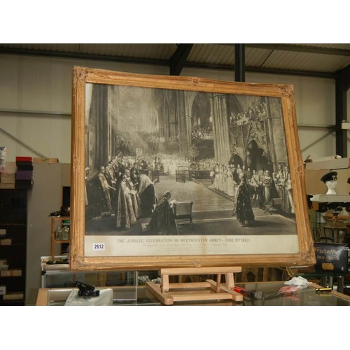 2612 - A framed and glazed print entitled 'The Jubilee Celebration Westminster Abbey 1887' COLLECT ONLY.