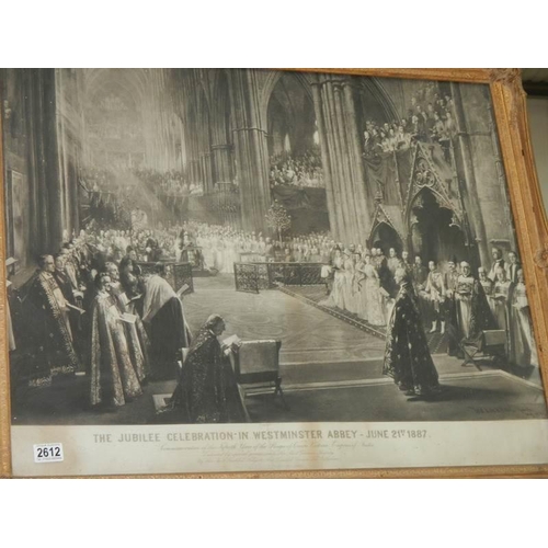 2612 - A framed and glazed print entitled 'The Jubilee Celebration Westminster Abbey 1887' COLLECT ONLY.