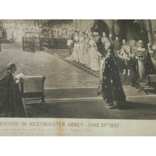 2612 - A framed and glazed print entitled 'The Jubilee Celebration Westminster Abbey 1887' COLLECT ONLY.