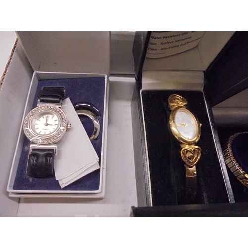 1077 - Ten ladies wrist watches including Accurist, Zenith etc.,