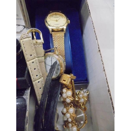 1077 - Ten ladies wrist watches including Accurist, Zenith etc.,