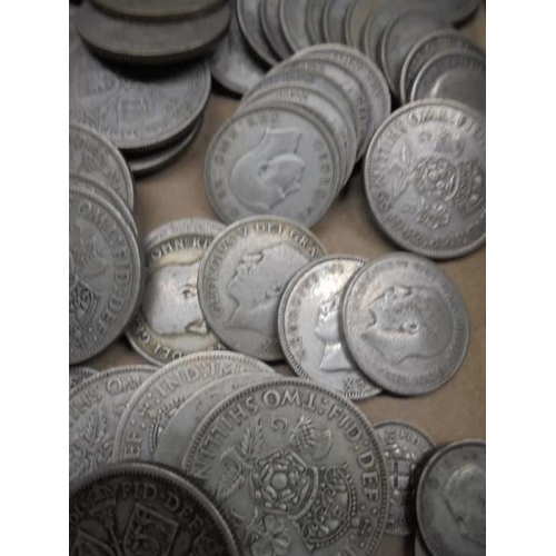 1083 - Approximately 14 ounces of silver coins, 6d, 1/- and 2/-.