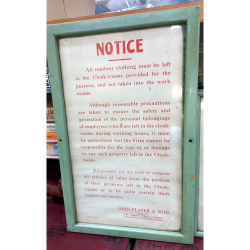 2191 - Two framed and glazed John Player notices, 1943 and 1951.