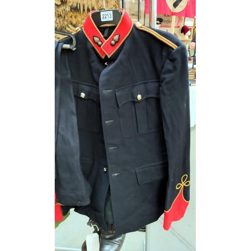 2213 - A Royal Artillery musicians jacket and trousers.