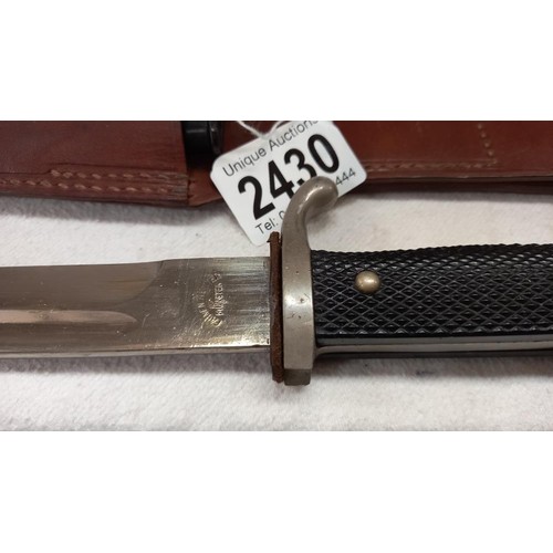 2430 - A rare WW2 German army KS08 parade bayonet with scabbard with frog stamped with 8/11 W and a Swastik... 