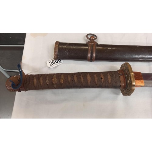 2606 - An early Japanese Samurai sword with shagreen hilt, COLLECT ONLY.