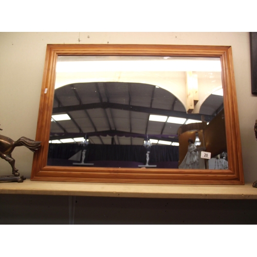 20 - A pine framed mirror 85cm x 59cm COLLECT ONLY