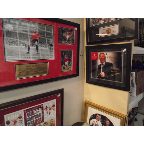 22 - A selection of framed and glazed Manchester United prints, includes Sir Alex Ferguson with limited e... 