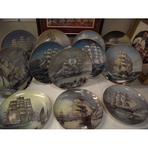 23 - 12 Franklin Mint 1981 Clipper Ship collectors plates