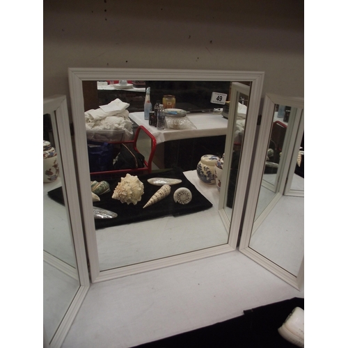 49 - A triple folding dressing table mirror 55cm at highest - COLLECT ONLY