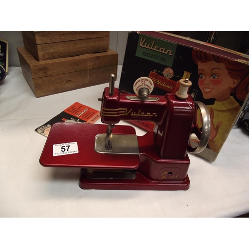 57 - A boxed vintage Vulcan senior sewing machine