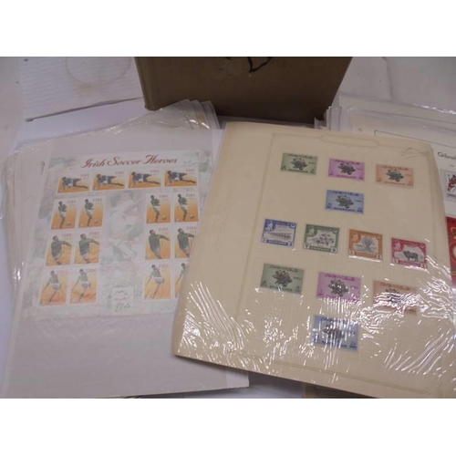 1175 - A box containing a large quantity of mini collections of stamps on sheets from many countries of the... 