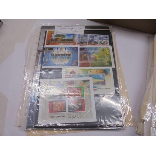 1175 - A box containing a large quantity of mini collections of stamps on sheets from many countries of the... 