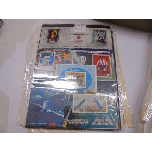 1175 - A box containing a large quantity of mini collections of stamps on sheets from many countries of the... 