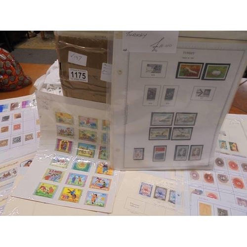 1175 - A box containing a large quantity of mini collections of stamps on sheets from many countries of the... 