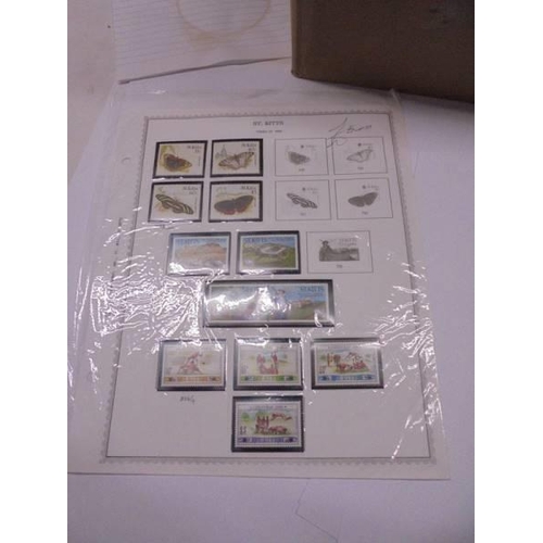 1175 - A box containing a large quantity of mini collections of stamps on sheets from many countries of the... 