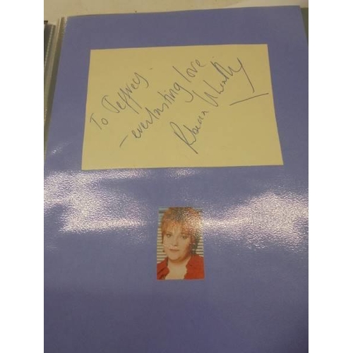 1176 - A collection of autographs including 2 x Joanna Lumley, Peter Mandelson, Liam Fox etc.,