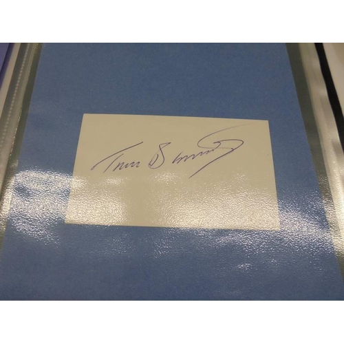 1176 - A collection of autographs including 2 x Joanna Lumley, Peter Mandelson, Liam Fox etc.,