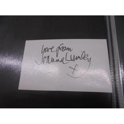 1176 - A collection of autographs including 2 x Joanna Lumley, Peter Mandelson, Liam Fox etc.,