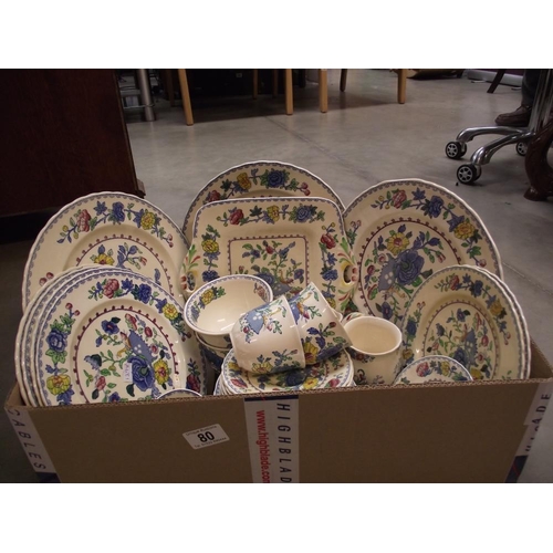 80 - A box of Masons dinnerware