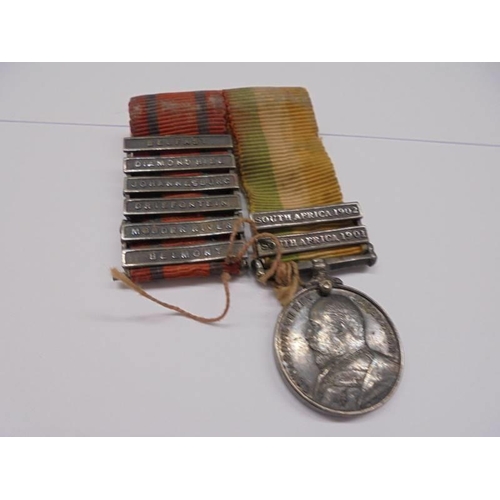 1187 - A 1901-1902 South Africa miniature medal with 2 bars and a ribbon with 6 bars - Belfast, Diamond Hil... 