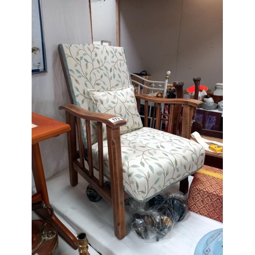 173 - A lovely vintage children's reclining chair, recently recovered with Laura Ashley fabric  - COLLECT ... 