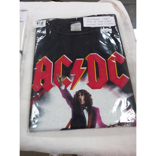 196 - 2 vintage original AC/DC tour shirts - Blow up your video & Money talks