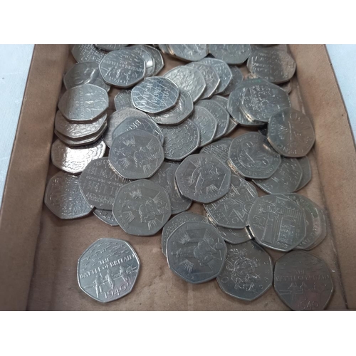 215 - 77 collectable 50p coins, £38.50 face value