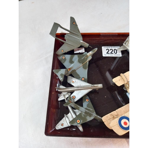 220 - A quantity of Dinky military & civilian aircraft including Cragston Sopwith camel