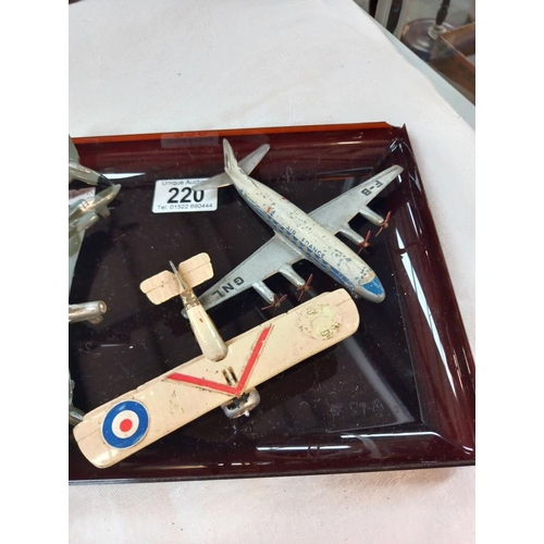 220 - A quantity of Dinky military & civilian aircraft including Cragston Sopwith camel