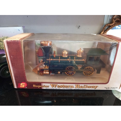 254 - A Franklin Mint 1929 Bentley length 19cm, boxed Corgi cc60105 North African Churchill tank, Maisto g... 