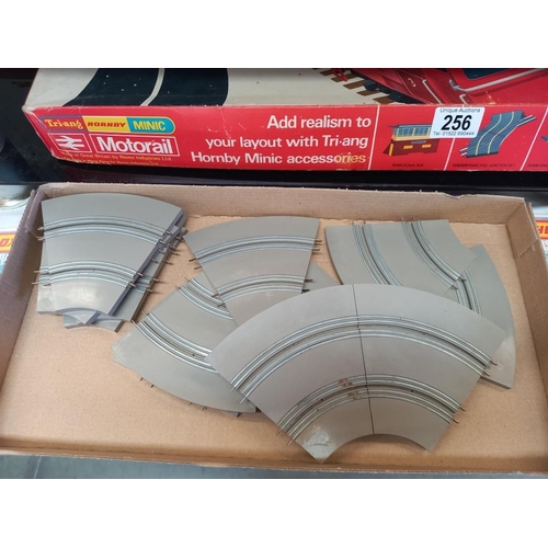 256 - A boxed Triang Hornby Minic motorail, railway motorway missing Aston Martin car