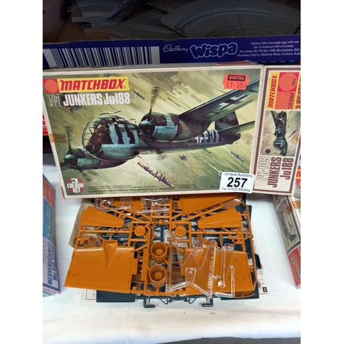 257 - 3 boxed Matchbox aircraft kits (completeness unknown)