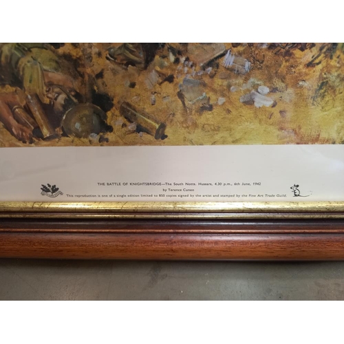 260 - A framed & glazed Cuneo print, The Battle of Knightsbridge COLLECT ONLY