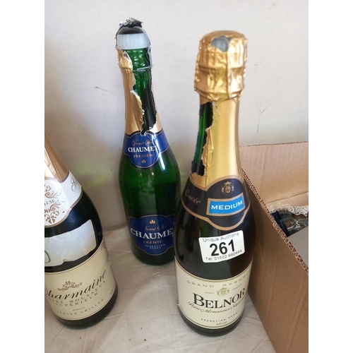 261 - 4 bottles of sparkling wine/perry & a bottle of flavoured wine COLLECT ONLY