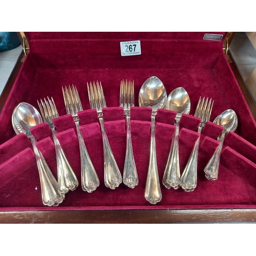 267 - A canteen of silver plated cutlery (38 piece set) COLLECT ONLY