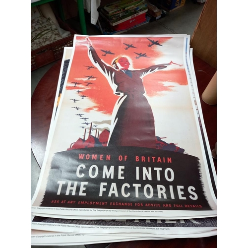 281 - A quantity of replica wartime posters - 'Come to the Factories', 'Keep Mum', 'The Navy Thanks You', ... 