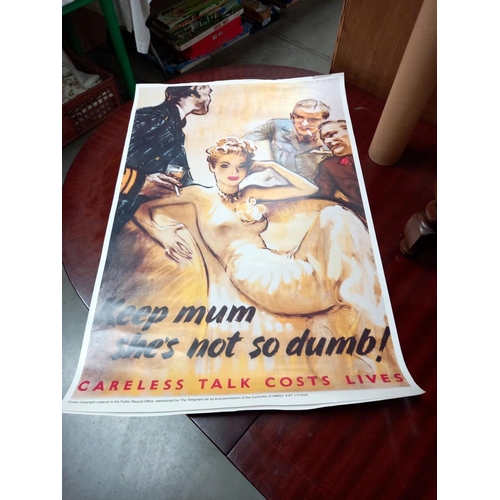 281 - A quantity of replica wartime posters - 'Come to the Factories', 'Keep Mum', 'The Navy Thanks You', ... 