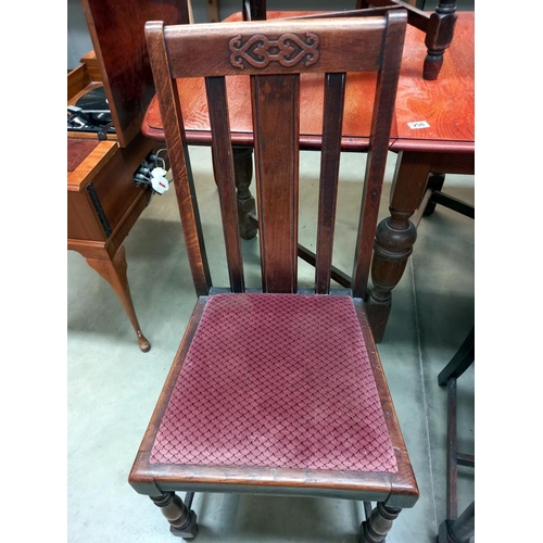 299 - A set of 4 Edwardian oak dining chairs COLLECT ONLY