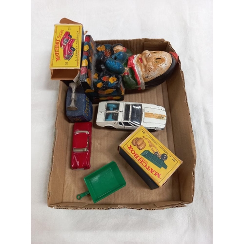 210A - A cast iron Humpty Dumpty money box & a selection of die cast Matchbox, Corgi & Dinky