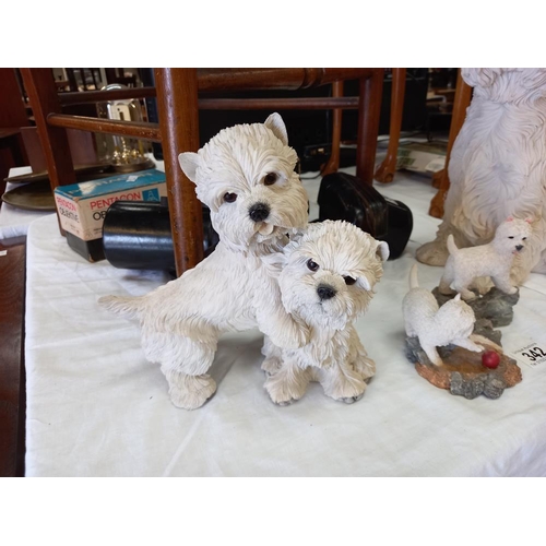 342 - 3 Westie dog figures COLLECT ONLY