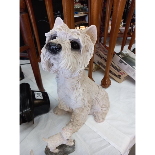 342 - 3 Westie dog figures COLLECT ONLY