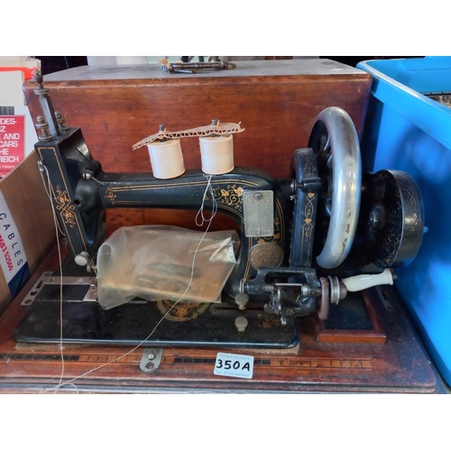 350A - A Victorian H W Warren sewing machine COLLECT ONLY