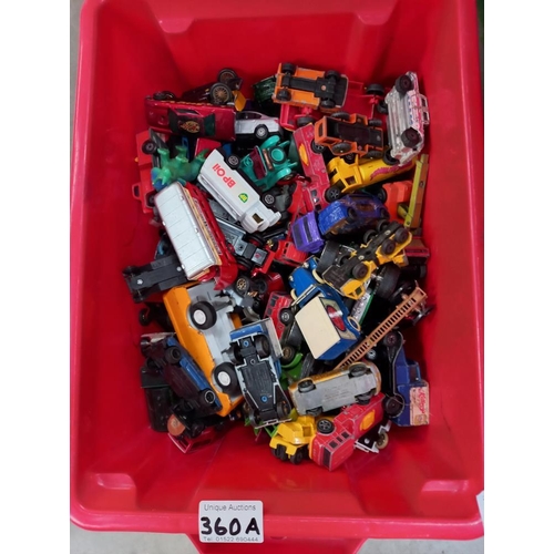 360A - A box of play worn die cast including Matchbox & Lledo etc.