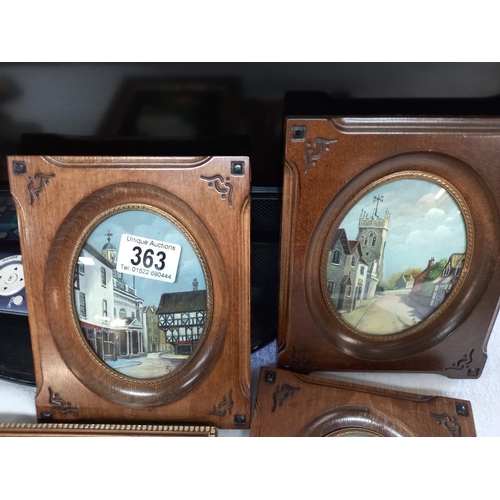 363 - 4 oval framed decorative miniatures