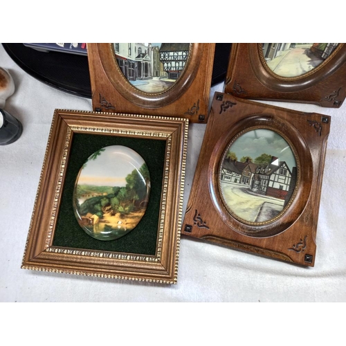 363 - 4 oval framed decorative miniatures