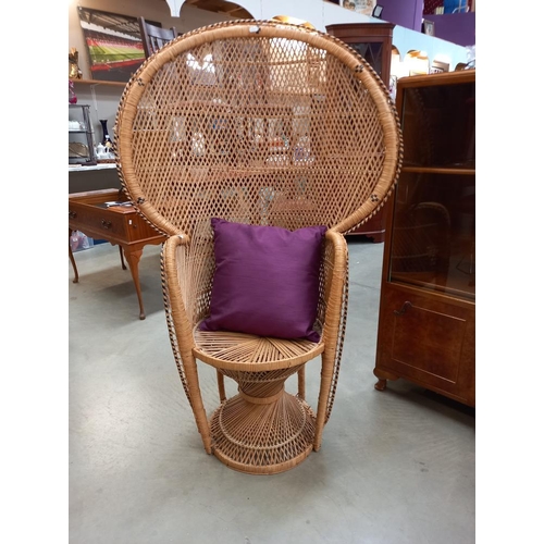 376 - A bamboo/cane Peacock chair COLLECT ONLY