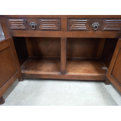 385 - An arched top oak dresser, COLLECT ONLY.