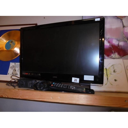 20 - A Logic television with remote, COLLECT ONLY